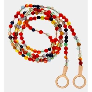 Marla Aaron Itty Bitty Agate necklace with Rose gold loops